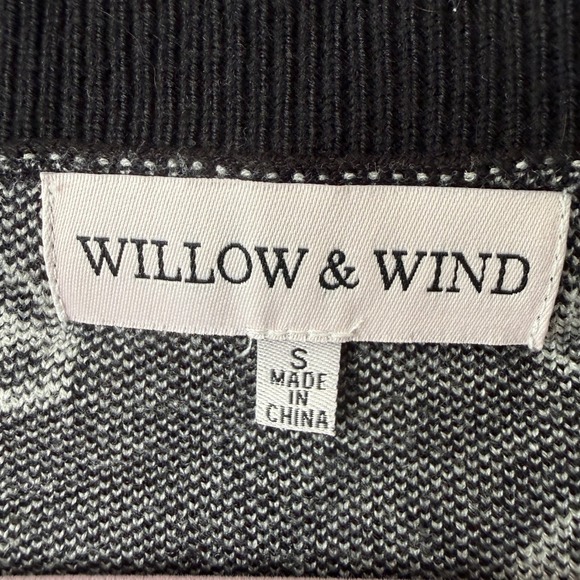 Willow‎ & Wind Bow Knit Cardigan Ribbon Black Sweater Cute Girly Preppy Small - Picture 4 of 5